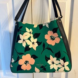 Kate spade green floral shoulder bag